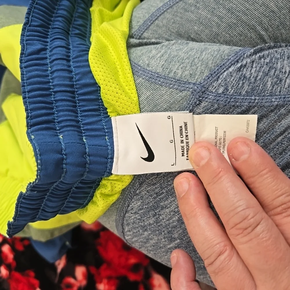 Nike Men's Colorblock Shorts - Blue, Green, Yellow